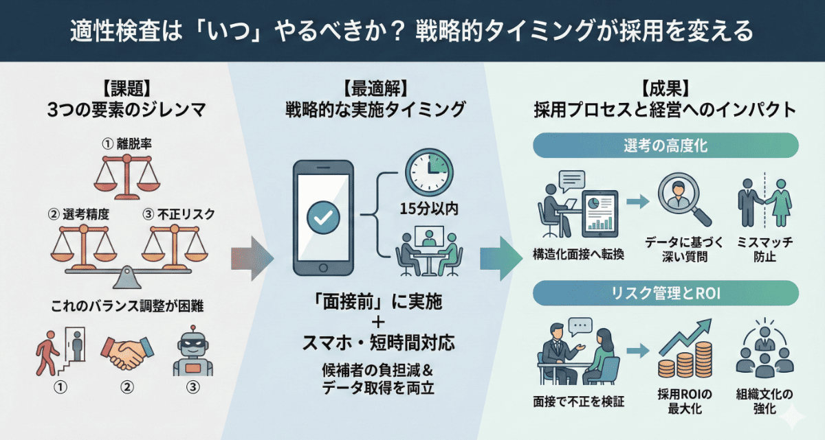 適性検査はいつやるべきか？戦略的タイミングが採用を変える