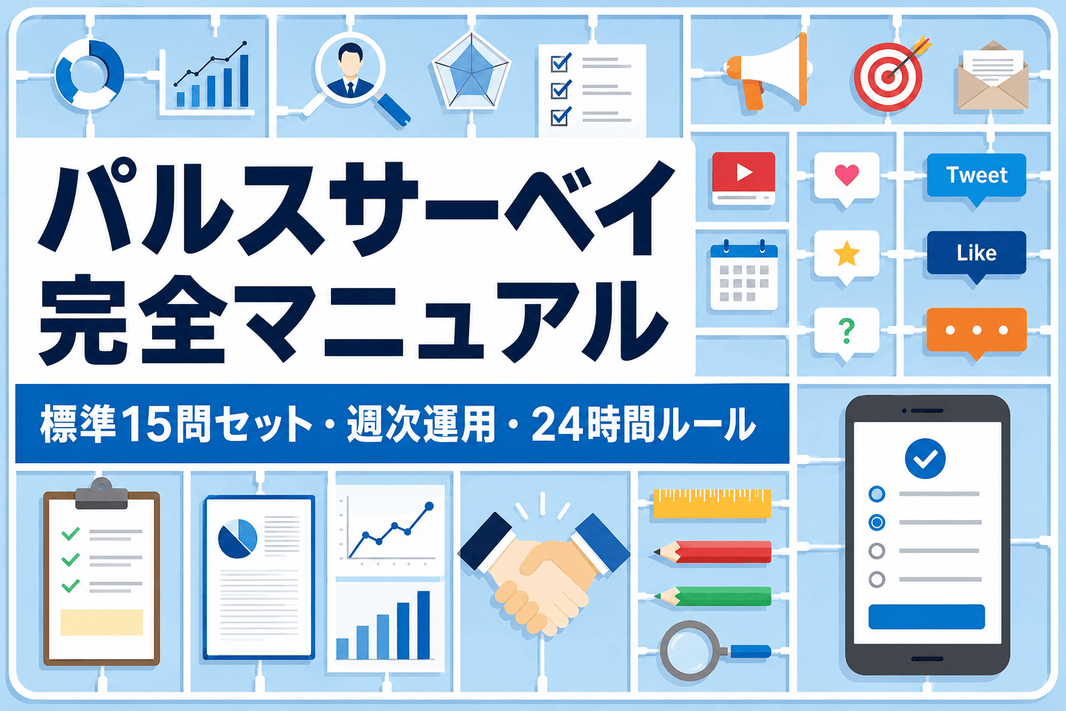 パルスサーベイ完全マニュアル - 標準15問セット・週次運用・24時間ルール