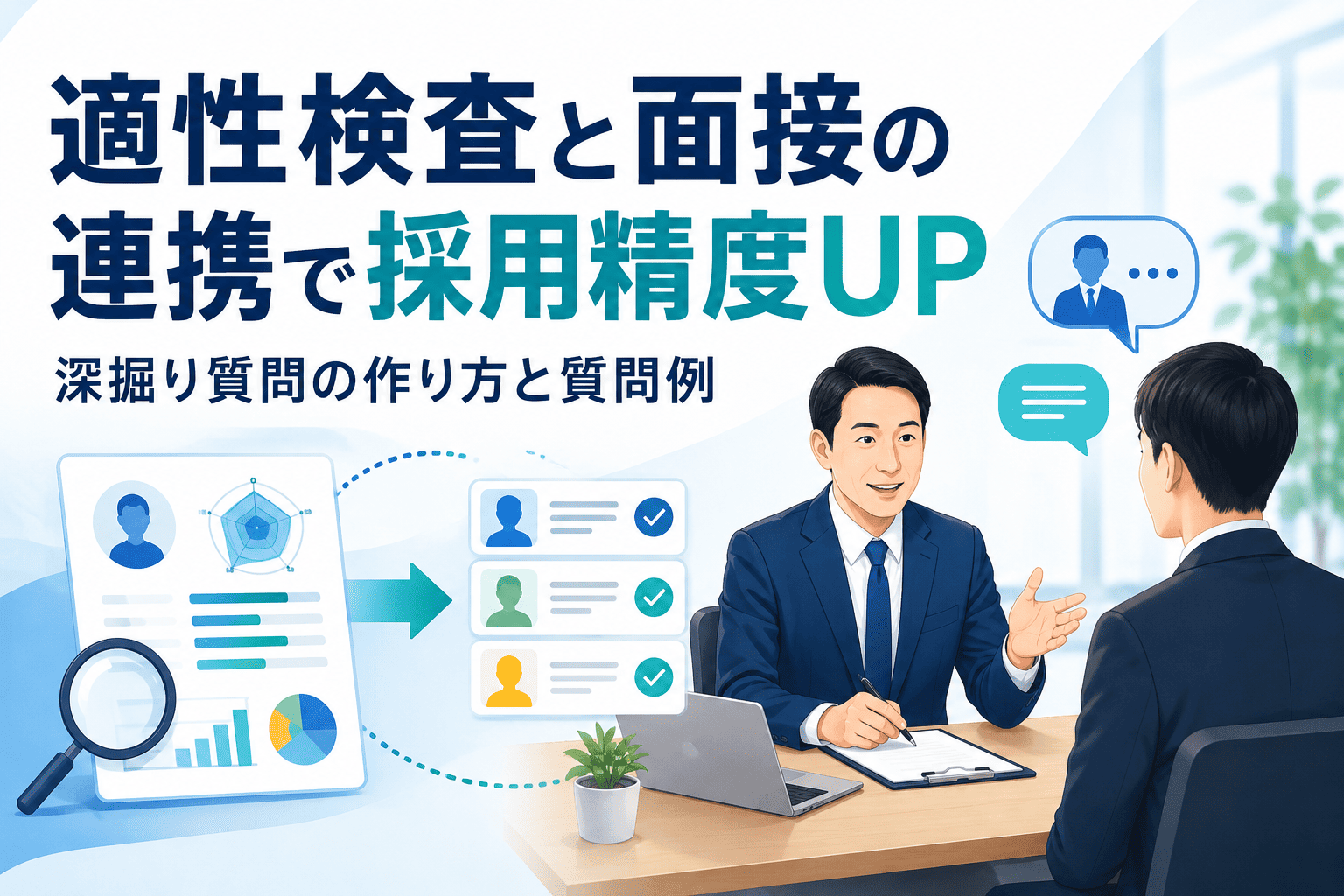 適性検査と面接の連携で採用精度UP - 深掘り質問の作り方と質問例