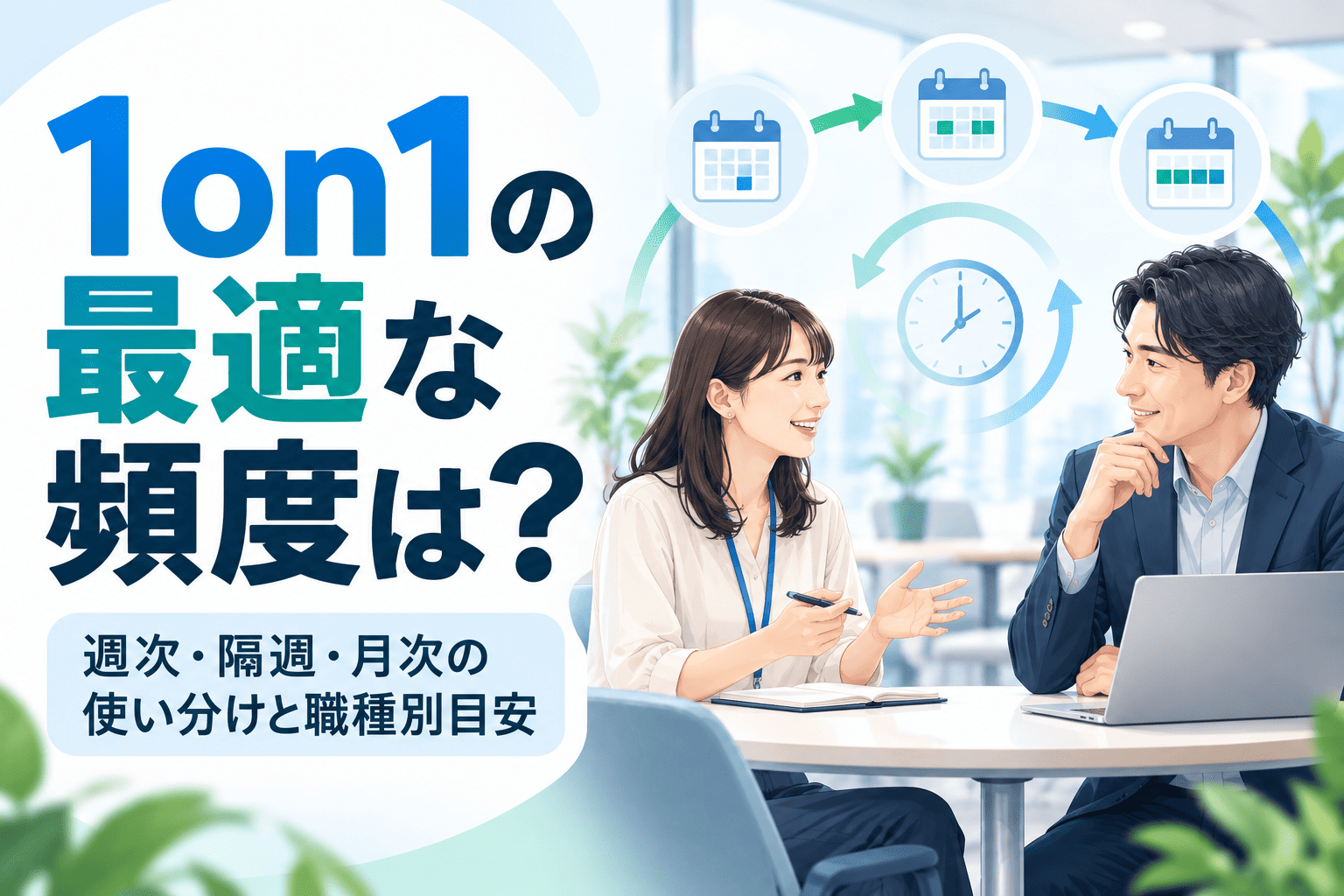 1on1の最適な頻度は？週次・隔週・月次の使い分けと職種別目安