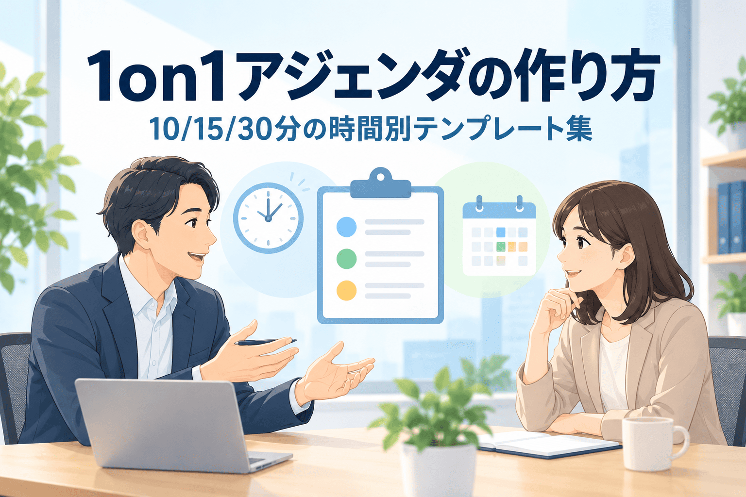 1on1アジェンダの作り方|10:15:30分の時間別テンプレート集
