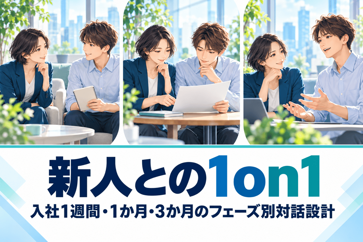 新人との1on1|入社1週間・1か月・3か月のフェーズ別対話設計